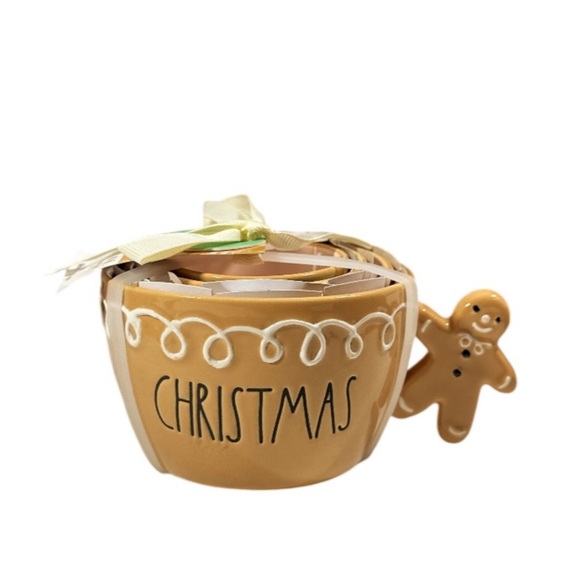 NEW Rae Dunn Gingerbread Man HAVE A MERRY LITTLE CHRISTMAS Measuring Cup Set/4 - Picture 2 of 5